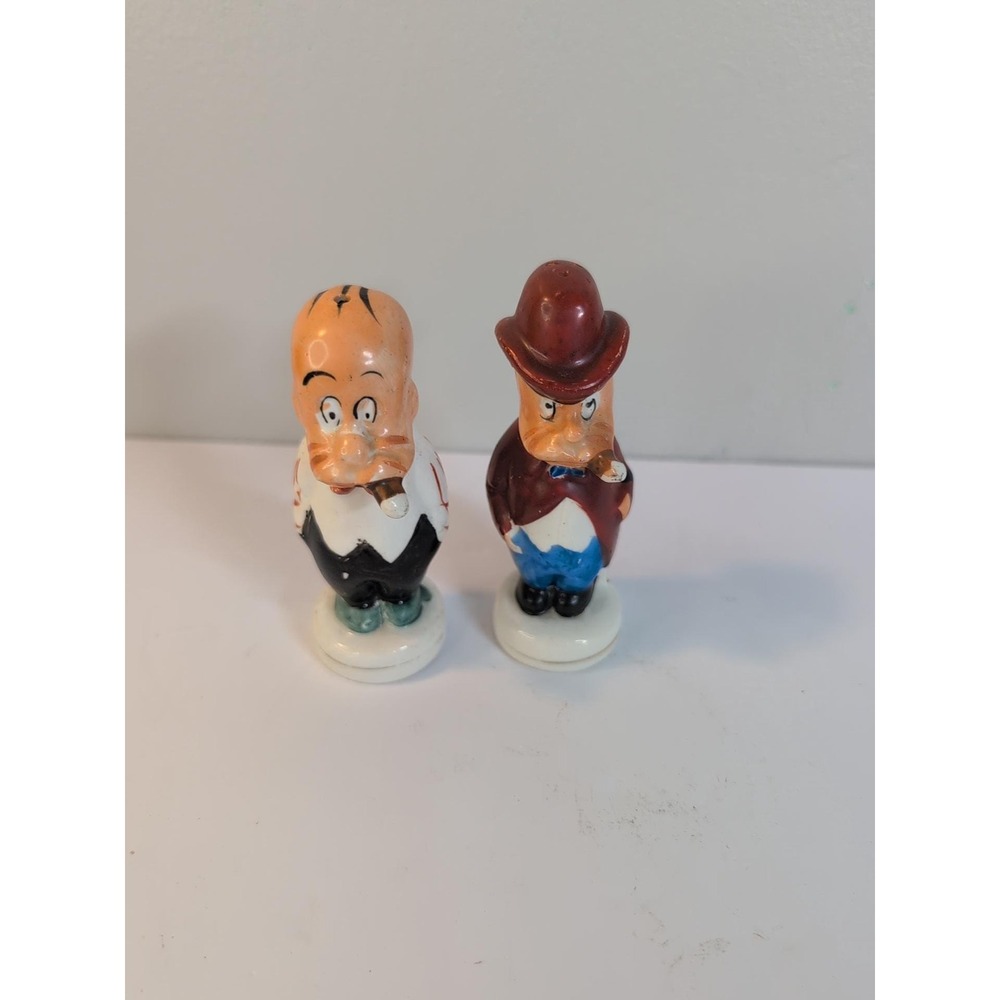 Vintage Silent Sam Adamson Comic Strip Salt And Pepper Shakers